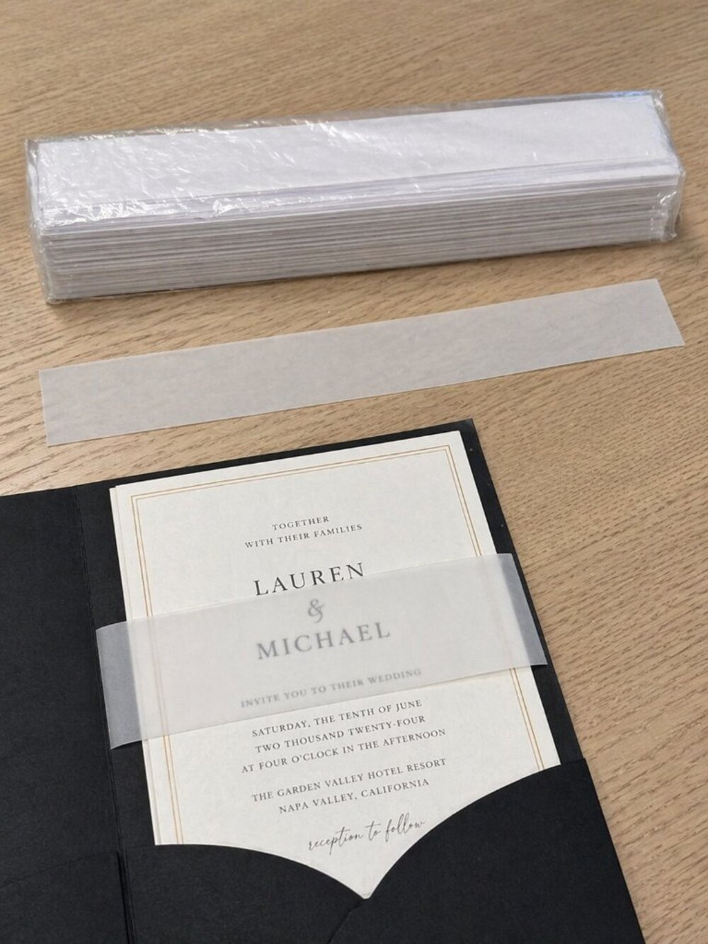 NEW 150 Vellum Invitation Belly Bands 5x7 Precut Wraps for Wedding Invites